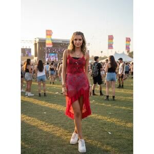 Vintage Coquette Red Lace Slip – Y2K Boudoir Glam